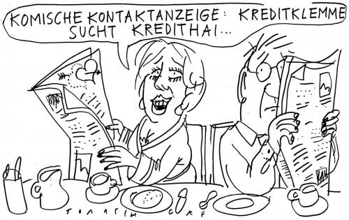 Cartoon: Kontaktanzeige (medium) by Jan Tomaschoff tagged kredite