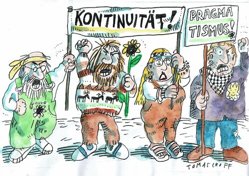 Cartoon: Kontinuität (medium) by Jan Tomaschoff tagged grüne,grundsätze,grüne,grundsätze