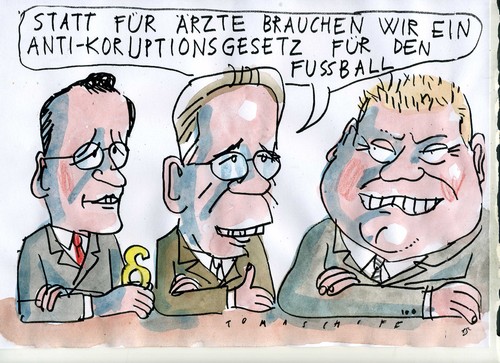 Cartoon: Korruption (medium) by Jan Tomaschoff tagged ärzte,fussball,ärzte,fussball