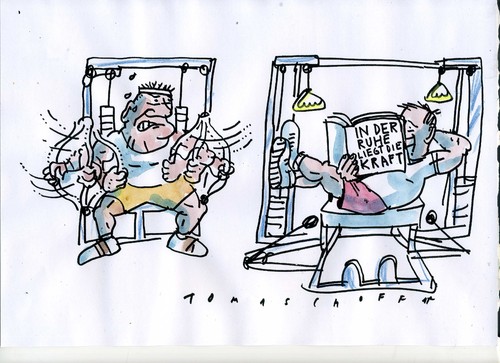 Cartoon: Kraft (medium) by Jan Tomaschoff tagged fitness,ruhe,fitness,ruhe