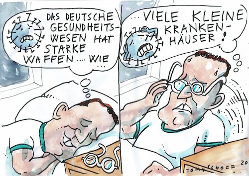Cartoon: Krankenhäuser (medium) by Jan Tomaschoff tagged epidemie,krankenhäuser,spahn,epidemie,krankenhäuser,spahn