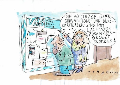 Cartoon: Lachnummer (medium) by Jan Tomaschoff tagged entbürokratisierung,subventionen,entbürokratisierung,subventionen