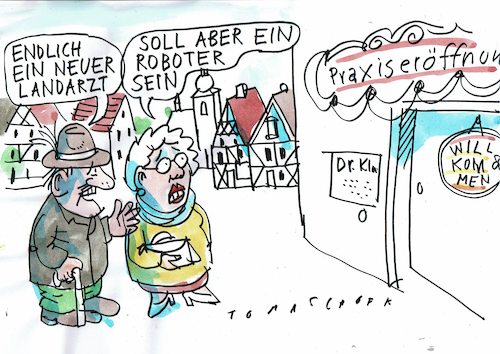 Cartoon: Landarzt (medium) by Jan Tomaschoff tagged ärztemangel,landarzt,ärztemangel,landarzt