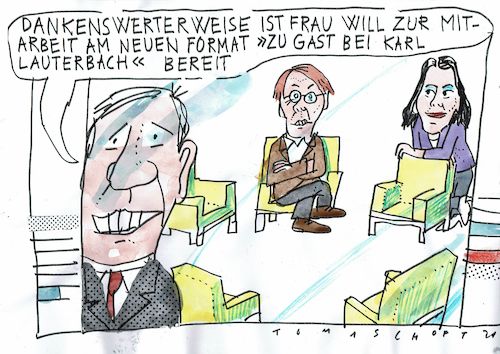 Cartoon: Lauterbach (medium) by Jan Tomaschoff tagged crorna,talkshow,lauterbach,crorna,talkshow,lauterbach