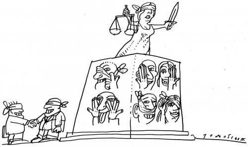 Cartoon: Law And Order (medium) by Jan Tomaschoff tagged law,order,gesetze,gericht,justitia,justice