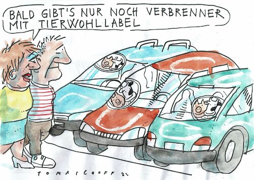 Cartoon: Lebel (medium) by Jan Tomaschoff tagged tierwohl,umwelt,gutmenschen,tierwohl,umwelt,gutmenschen