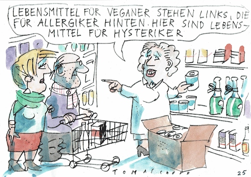 Cartoon: Lebensmittel (medium) by Jan Tomaschoff tagged gesundheit,ernährung,allergie,hysterie,gesundheit,ernährung,allergie,hysterie