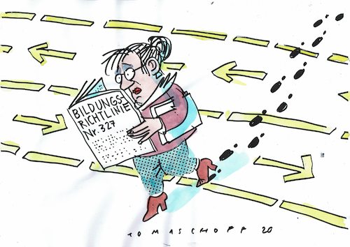 Cartoon: Lehrerin (medium) by Jan Tomaschoff tagged corona,shutdown,bildung,schule,corona,shutdown,bildung,schule