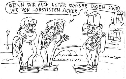 Cartoon: Lobbyisten (medium) by Jan Tomaschoff tagged seehofer,merkel,westerwelle,lobbyisten