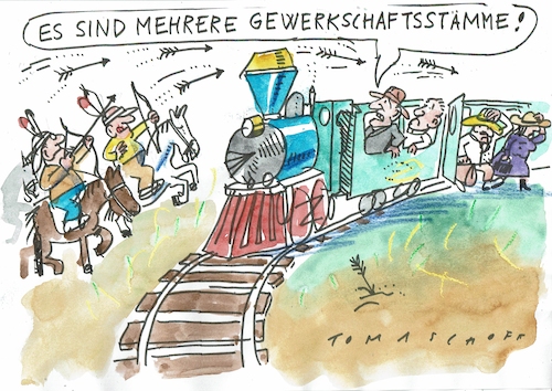 Cartoon: Lokführer3 (medium) by Jan Tomaschoff tagged lokführer,streik,bahn,lokführer,streik,bahn