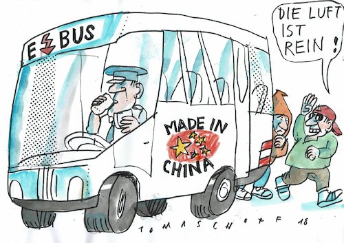 Cartoon: Luft (medium) by Jan Tomaschoff tagged luftverschmutzung,auto,elektroauto,china,luftverschmutzung,auto,elektroauto,china