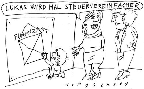 Cartoon: Lukas (medium) by Jan Tomaschoff tagged steuersystem,steuervereinfachung