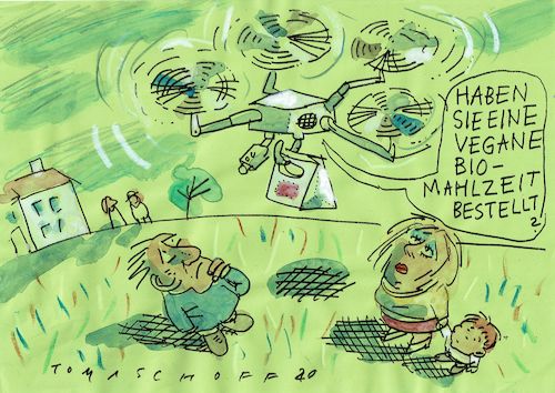 Cartoon: Mahlzeit (medium) by Jan Tomaschoff tagged to,go,gastronomie,to,go,gastronomie