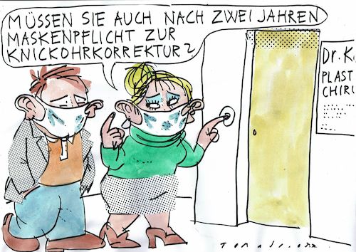 Cartoon: Masken (medium) by Jan Tomaschoff tagged corona,pandemi,nasenmundmaske,corona,pandemi,nasenmundmaske