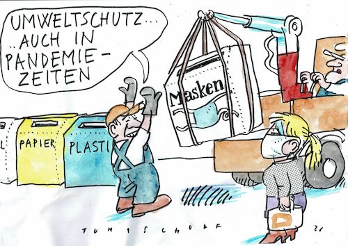 Cartoon: Masken (medium) by Jan Tomaschoff tagged corona,masken,umwelt,müll,corona,masken,umwelt,müll