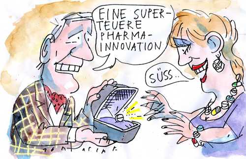 Cartoon: Medikamentenpreise (medium) by Jan Tomaschoff tagged pharmaindustrie,medikamentenpreise,gesundheitssystem