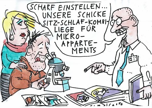 Cartoon: Mikroappartements (medium) by Jan Tomaschoff tagged wohnen,mieten,wohnen,mieten