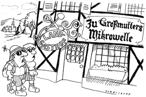 Cartoon: Mikrowelle (medium) by Jan Tomaschoff tagged mikrowelle,gastronomie,essen,restaurant,mikrowelle,gastronomie,essen,restaurant