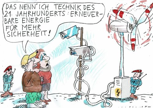 Cartoon: moedrn (medium) by Jan Tomaschoff tagged erneuerbare,energie,datenschtuz,beobachtung,erneuerbare,energie,datenschtuz,beobachtung