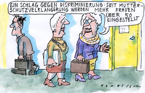 Cartoon: Mutterschutz (medium) by Jan Tomaschoff tagged mutterschutz