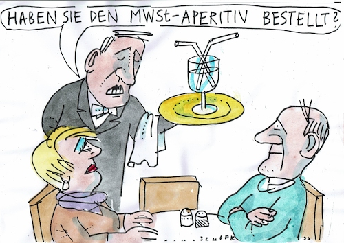 Cartoon: MWSt (medium) by Jan Tomaschoff tagged gastronomie,inflation,mehrwertsteuer,gastronomie,inflation,mehrwertsteuer
