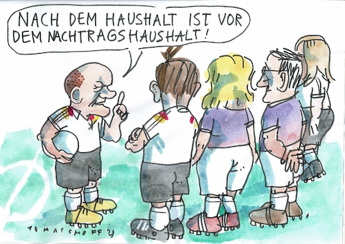 Cartoon: Nachtrag (medium) by Jan Tomaschoff tagged politik,geld,haushalt,politik,geld,haushalt