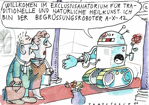 Cartoon: Naturheilkunde (medium) by Jan Tomaschoff tagged gesundheit,patient,natur,technik,ki,gesundheit,patient,natur,technik,ki