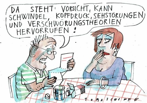 Cartoon: Nebenwirkungen (medium) by Jan Tomaschoff tagged verschwörung,verschwörung