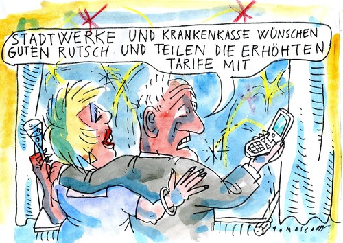 Cartoon: Neujahr 3 (medium) by Jan Tomaschoff tagged silvester,gebühren,silvester,gebühren