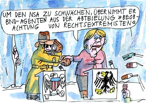 Cartoon: no (medium) by Jan Tomaschoff tagged intelligence,services,intelligence,services