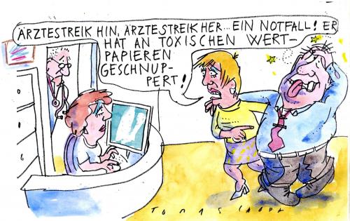 Cartoon: Notfall (medium) by Jan Tomaschoff tagged toxische,wertpapiere,papiere,derivate,bankenkrise,wirtschaftskrise,rezession,bad,bank