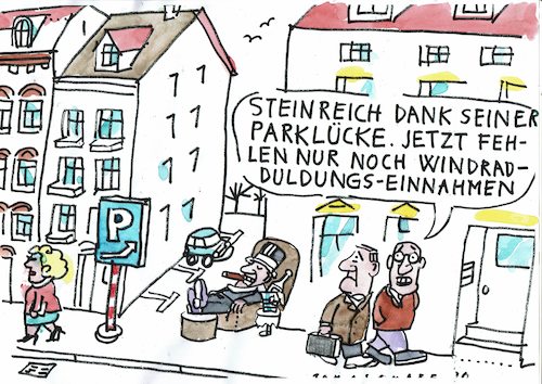Cartoon: Parken (medium) by Jan Tomaschoff tagged verkeghr,szadt,parken,windkraft,verkeghr,szadt,parken,windkraft