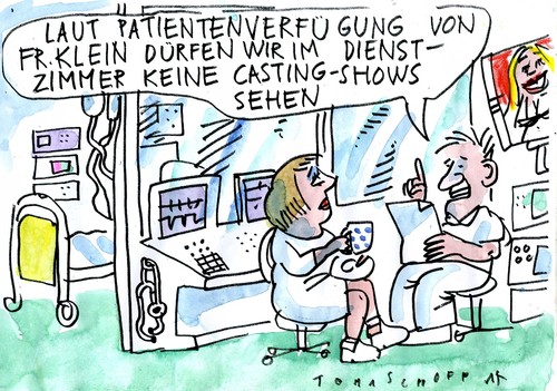 Cartoon: Patientenverfügung (medium) by Jan Tomaschoff tagged gesundheit,krankenhaus,patientenverfügung,gesundheit,krankenhaus,patientenverfügung