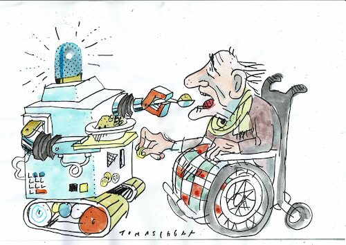 Cartoon: Pflege (medium) by Jan Tomaschoff tagged pflege,fachkräftemangel,zuwendung,pflege,fachkräftemangel,zuwendung