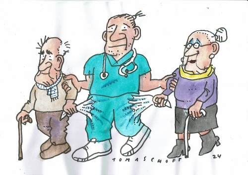 Cartoon: Pflege (medium) by Jan Tomaschoff tagged pflege,pflegeversicherung,gesundheit,alter,geld,pflege,pflegeversicherung,gesundheit,alter,geld