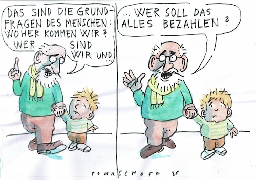 Cartoon: Philosophie (medium) by Jan Tomaschoff tagged ethik,lebenssinn,geld,ethik,lebenssinn,geld