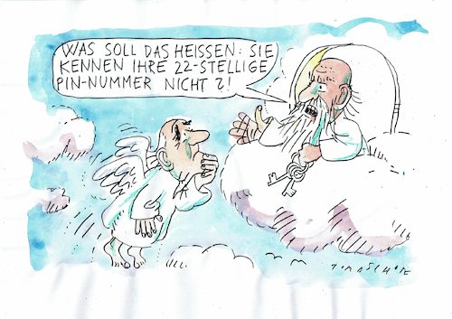 Cartoon: PIN (medium) by Jan Tomaschoff tagged himmel,himmel