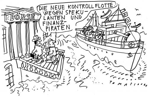 Cartoon: Piraten (medium) by Jan Tomaschoff tagged piraten,krise,rezession,börse,wall,street