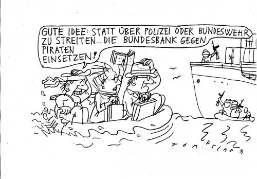 Cartoon: Piraten (medium) by Jan Tomaschoff tagged piraten,somalia,bundesbank