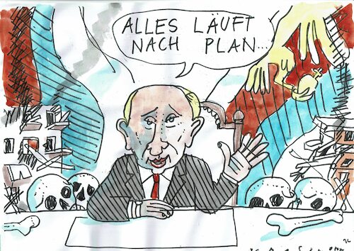 Cartoon: Plan (medium) by Jan Tomaschoff tagged putin,ukraine,krieg,russland,putin,ukraine,krieg,russland