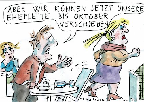 Cartoon: Pleite (medium) by Jan Tomaschoff tagged insolvenz,überschwemmung,ehe,insolvenz,überschwemmung,ehe