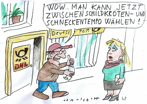 Cartoon: Post (medium) by Jan Tomaschoff tagged post,tempo,preise,post,tempo,preise