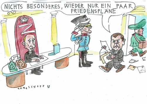 Cartoon: Post (medium) by Jan Tomaschoff tagged russland,putin,krieg,russland,putin,krieg