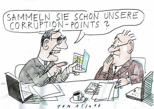 Cartoon: Punkte (medium) by Jan Tomaschoff tagged korruption,korruption