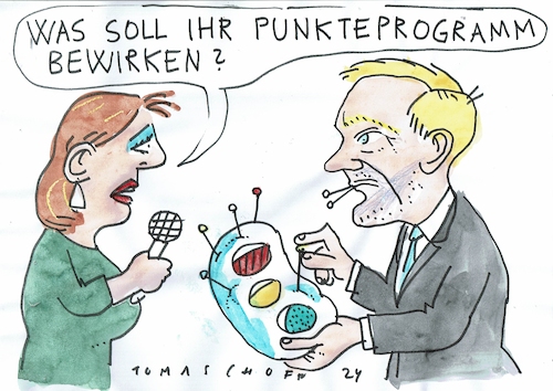 Cartoon: Punkte (medium) by Jan Tomaschoff tagged ampel,lindner,punkteprogramm,ampel,lindner,punkteprogramm