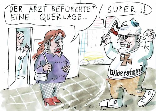 Cartoon: quer (medium) by Jan Tomaschoff tagged corna,leugner,verschwörungstheorien,corna,leugner,verschwörungstheorien