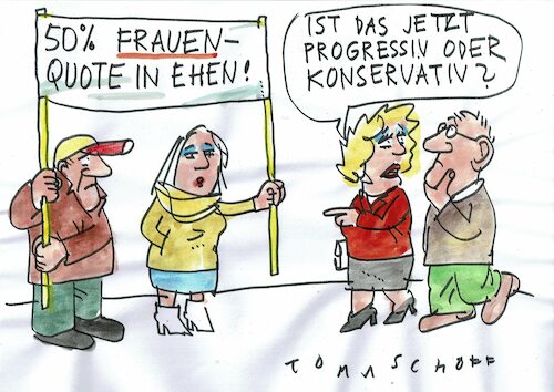 Cartoon: Quote (medium) by Jan Tomaschoff tagged partnerschaft,ehe,fortschritt,partnerschaft,ehe,fortschritt
