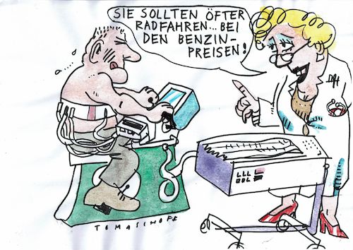 Cartoon: Rad (medium) by Jan Tomaschoff tagged gesundheit,fahrrad,benzinpreis,gesundheit,fahrrad,benzinpreis