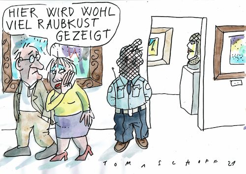 Cartoon: Raubkunst (medium) by Jan Tomaschoff tagged raubkunst,dritte,welt,raubkunst,dritte,welt