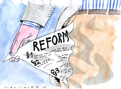 Cartoon: Reformen (medium) by Jan Tomaschoff tagged reformen,reformen